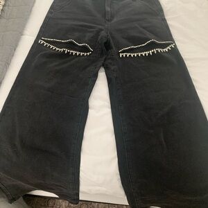 Windsor Black Strait Leg Jeans with Rhinestone 💎 Details
